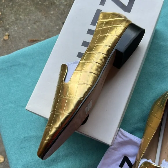 Schutz Gold Loafers for Women - Picture 4 of 5